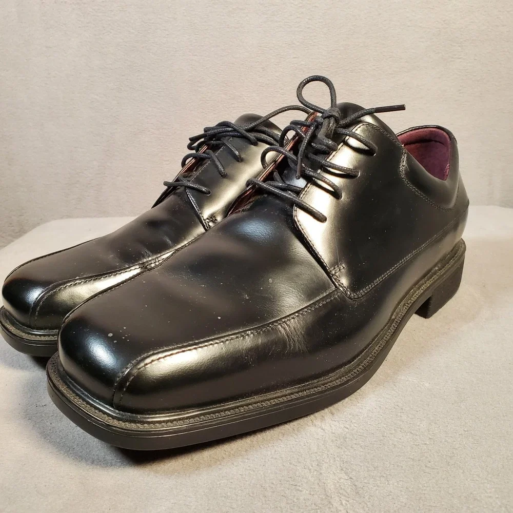Rockport Oxford Shoes Mens 10.5W‎ Black Leather Walk Dry Waterproof APM11491